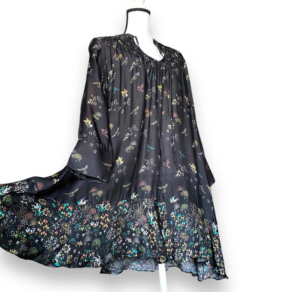 Secret Mission Fiona Dress Fairytale Print Black Multi Sz M Wilderkind NWOT
